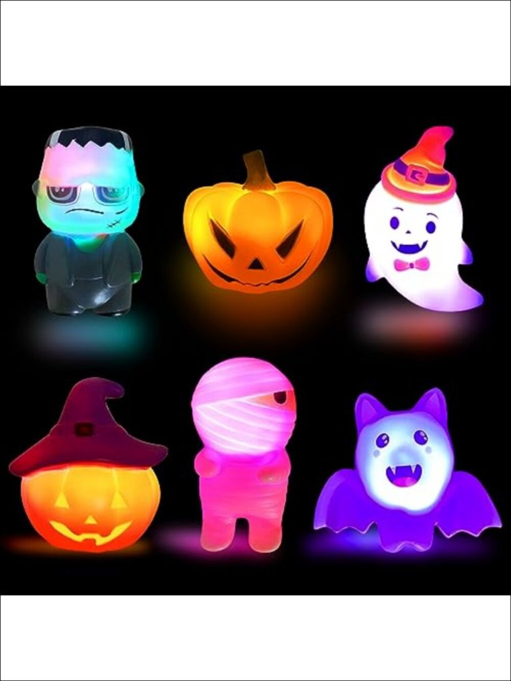 Halloween Light Up Bath Toys 6 Pack Kids Party Favors Rubber Set